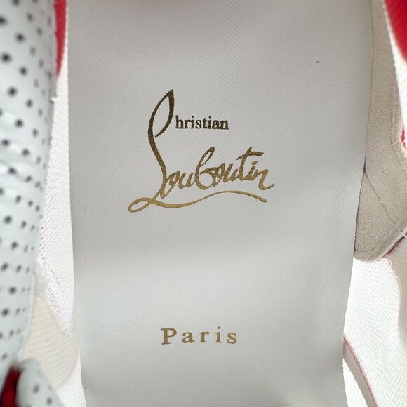 Christian Louboutin Sharkina White Mesh Red Sneakers Size 38.5 US 8.5 Women's 05 - Picture 13 of 15